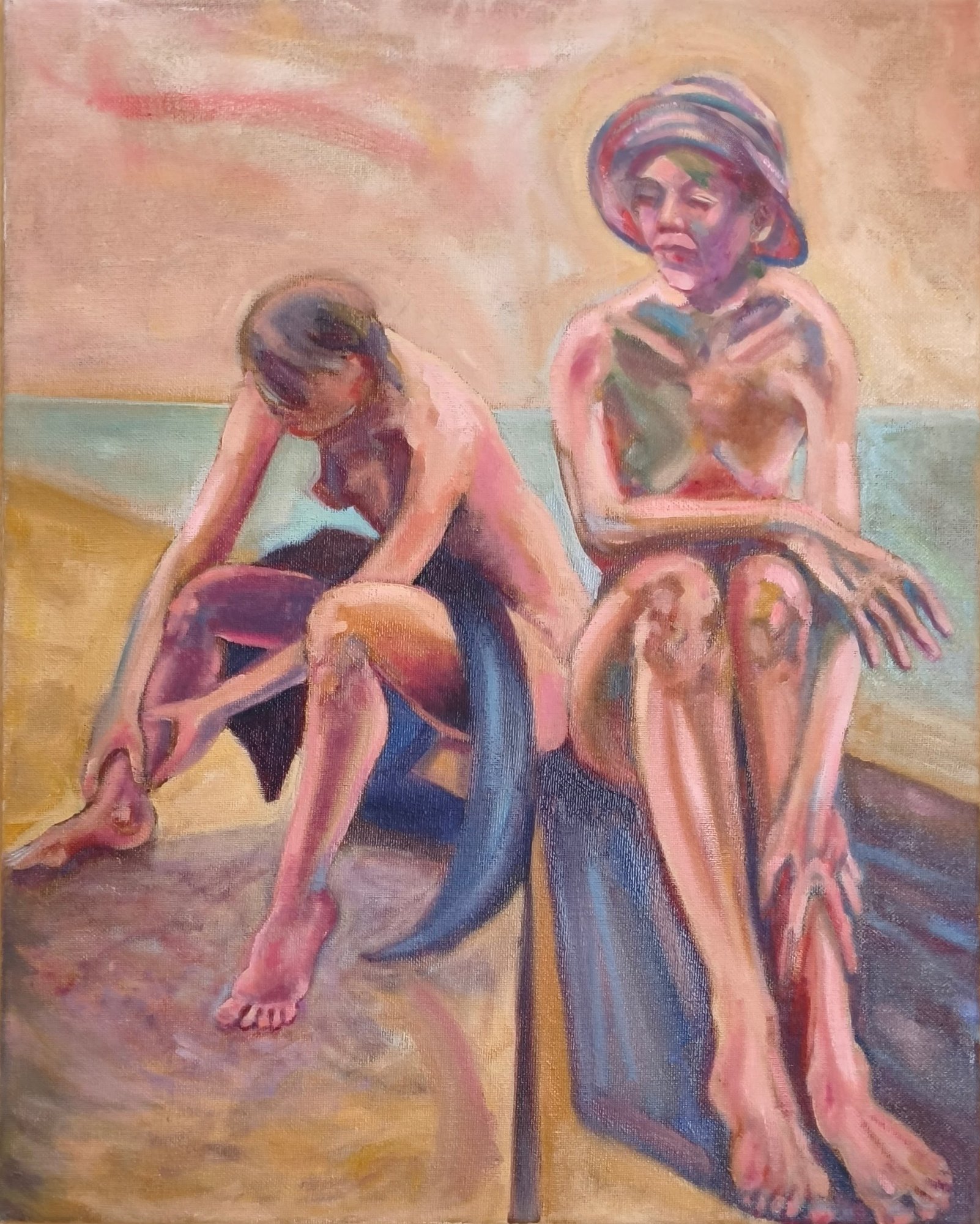 Bathers, Heatwave — acrylic on canvas
